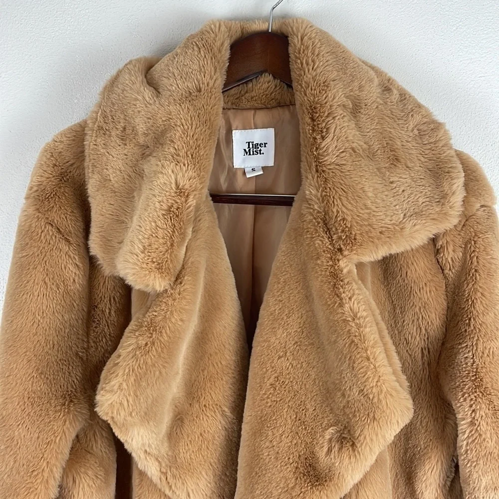 Tiger Mist Fawkner Faux Fur Open Front Jacket Size Small - Picture 3 of 8
